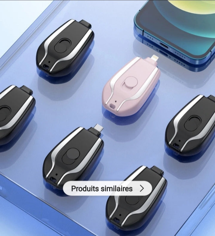 PROMO FIN D'ANNEE    🧲MINI POWER BANK D'URGENCE 3000 mAh. 2 dans 1 Type C & Iphone🧲